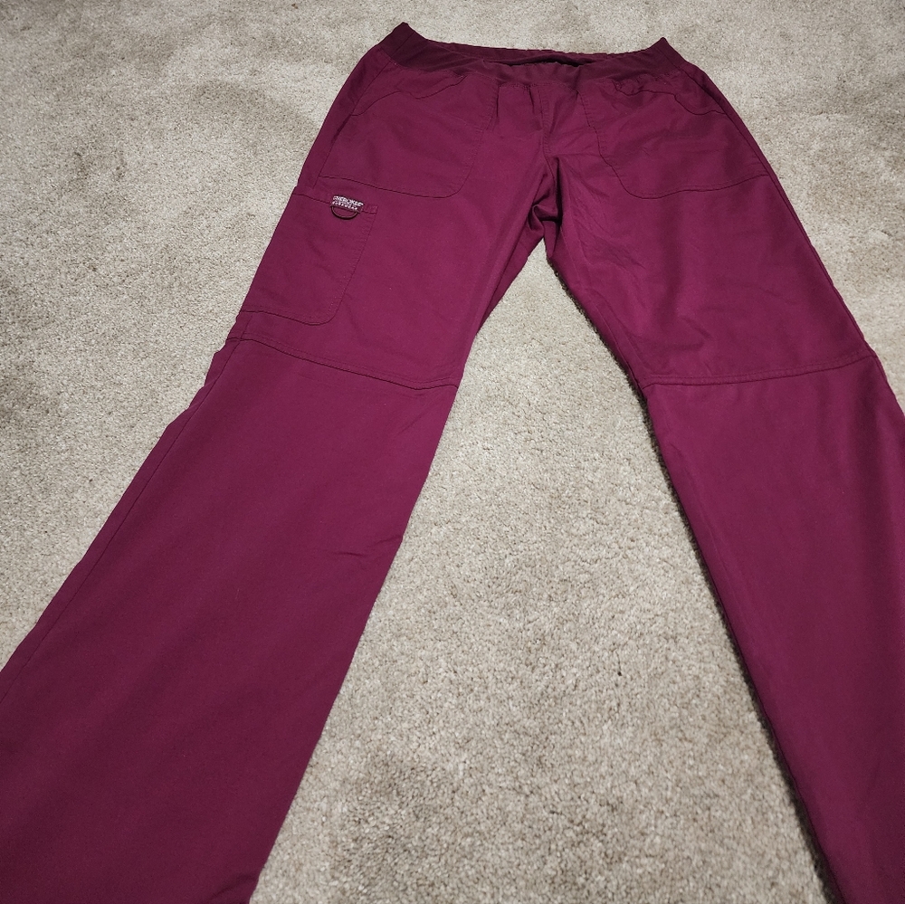 Cherokee womens scrub pants size medium TALL, color is burgundy